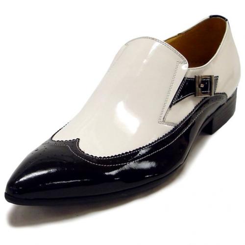Encore By Fiesso Black / White Genuine Leather Shoes FI3065